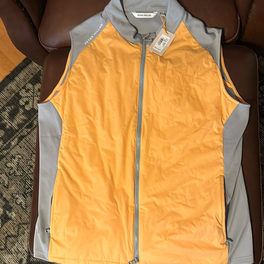 Peter Millar Crown Sport Vest Orange / Gray